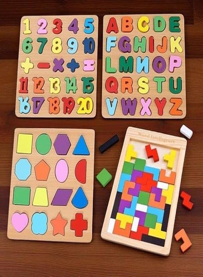 Dec Kitchenpro Montessori Wooden Puzzle Board for Toddlers | ABC Alphabet, Numbers | Toys | Educational Wooden Puzzle Set for Kids & Preschoolers Educational Toys for Brain Development (Model 2) - Image 2